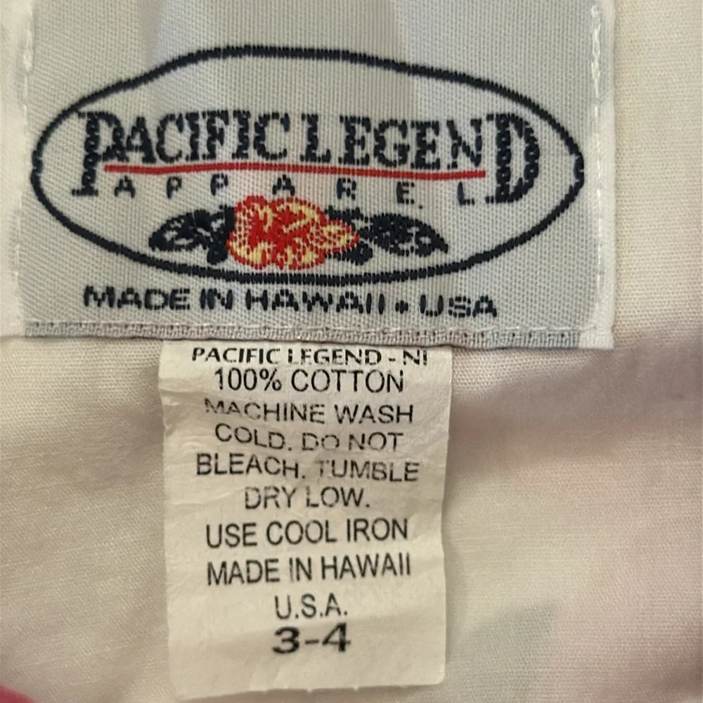 VTG Pacific Legend Hawaiian Dress Girls 3-4 Pink Hibiscus USA Cotton Tropical